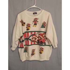 Vintage 80s Teddy Bear Christmas Sweatshirt